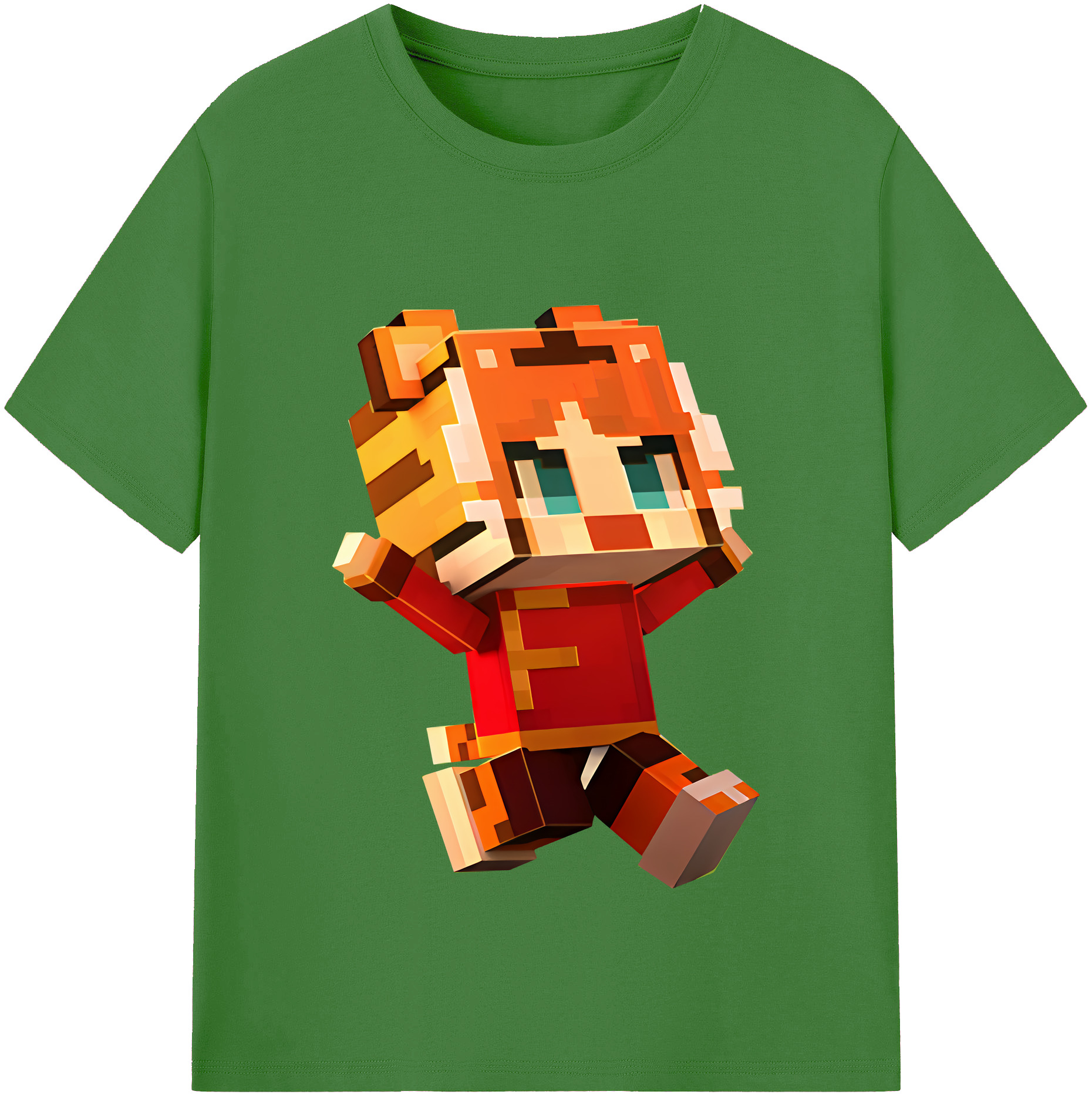 （画像用） マインクラフト ブロックの世界 Minecraft MC Block world レディースカジュアルプリントTシャツ（綿100％）